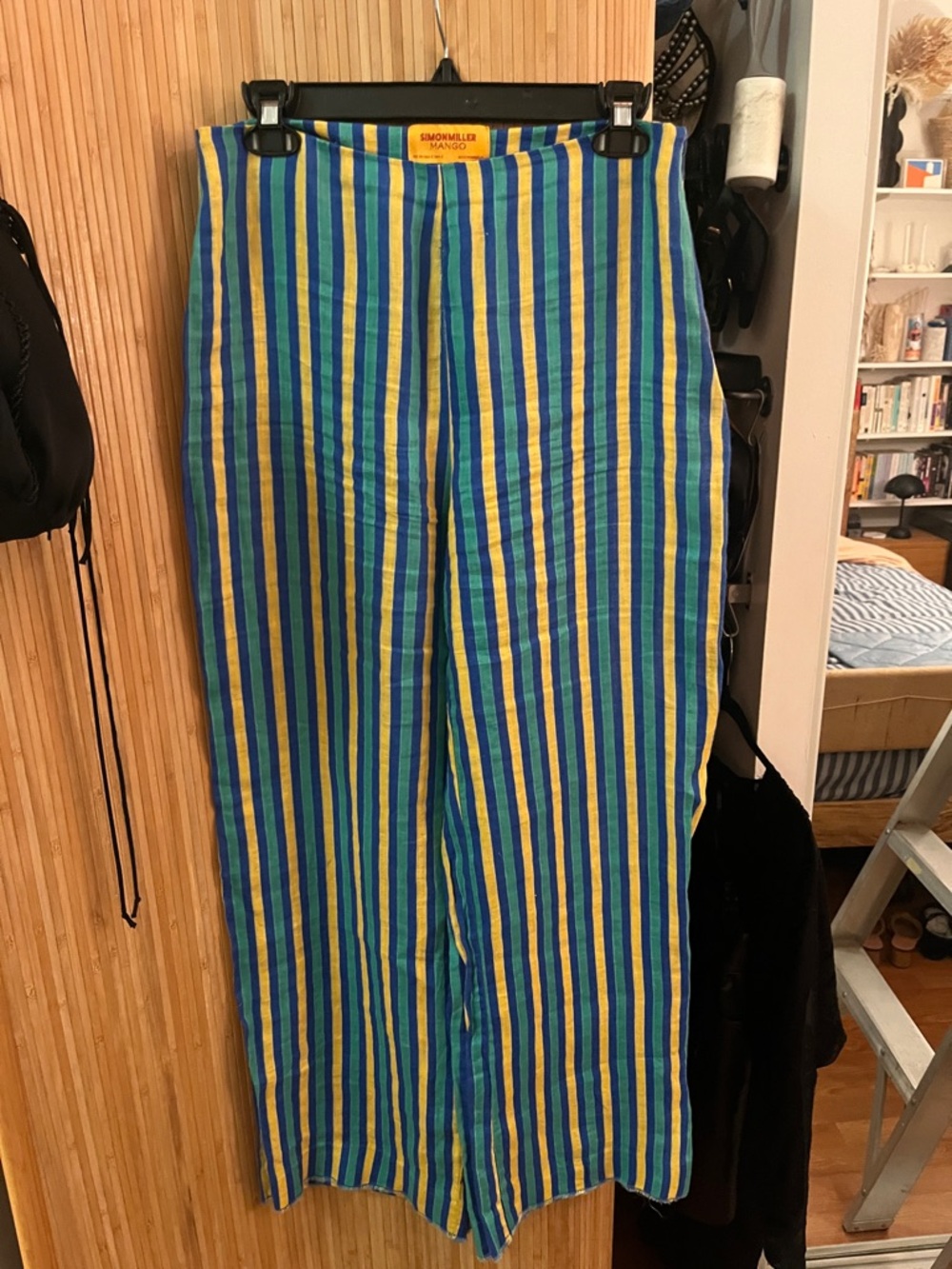 Simon Miller Blue, Green & Yellow Striped Straight Leg Pants